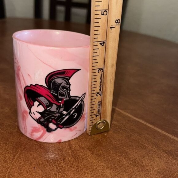 Pink & White Marble Mug With Spartan Warrior Design - Picture 4 of 5